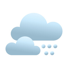Icon of snowfall for weather forecast app on white background
