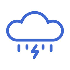 Icon of storm for weather forecast app on white background