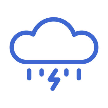 Icon of storm for weather forecast app on white background