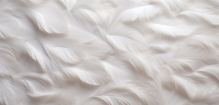 A high-resolution image showcasing a 3D wall texture with an elegant, white swan feather pattern. 8k,