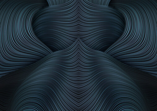 Dark blue beautiful waves texture and design in paralel lines graphic illustration