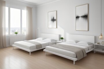 3d render, modern interior design, living room with sofa