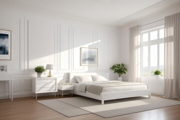 Fototapeta na wymiar 3d render, modern interior design, living room with sofa