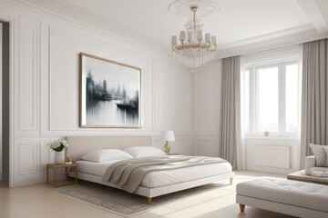 3d render, modern interior design, living room with sofa