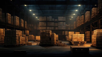 transportation cargo warehouse background illustration inventory distribution, chain shipping, freight goods transportation cargo warehouse background - obrazy, fototapety, plakaty