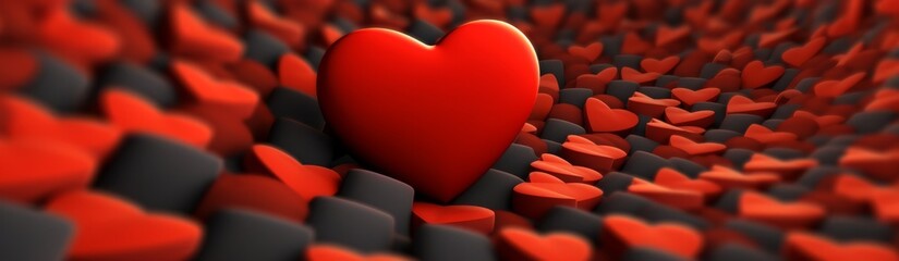 Fototapeta premium Valentines Day Decoration love hearts on a 3d background, wallpaper, design, birthdays, design