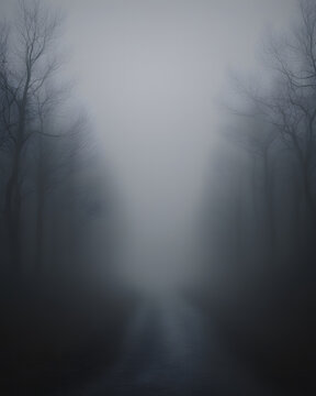 Fototapeta fog in the forest horor