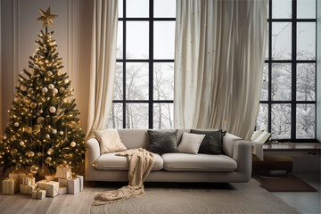 Fototapeta premium A fusion of elegance and festivity in interior decor