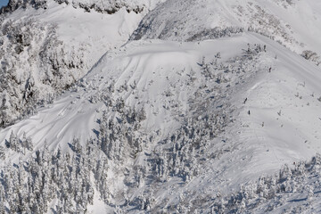冬の武尊山の山肌