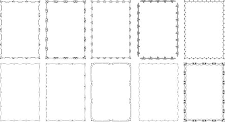 vector frames black on a white background