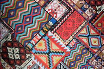 Albanian Traditional Patterns Background - obrazy, fototapety, plakaty