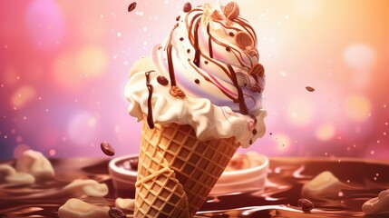 pistachio sweet ice cream illustration cookie rocky, road fudge, butterscotch coconut pistachio sweet ice cream