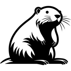 muskrat black vector logo