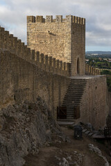 View of medieval village of Obidos and the typical white houses