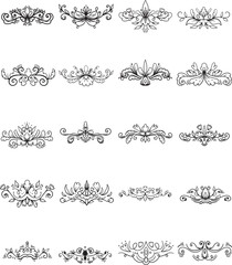 Black Border Ornaments Illustration Set