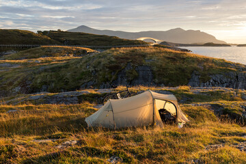 Camping at the Atlantic coast in Norway