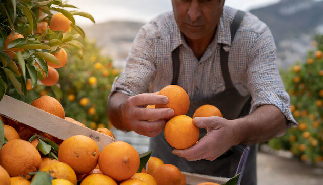 agricoltore arance 