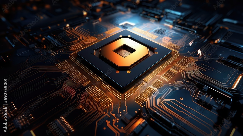 Poster circuit processor electronic background illustration chip digital, engineering microchip, transistor