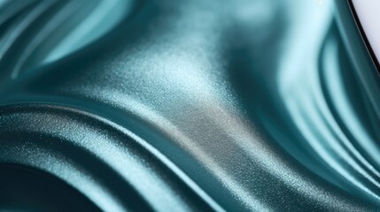A close up view of a tile, cyan colored wavy surface.