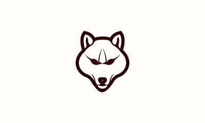 vector minimalist wolf logo design illustration