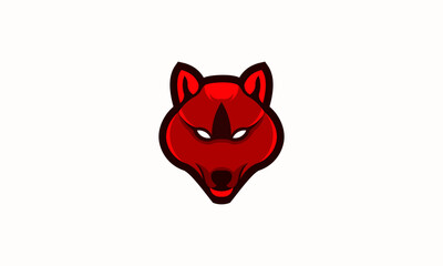 vector minimalist wolf logo design illustration