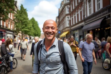 Tourist in the center of Amsterdam