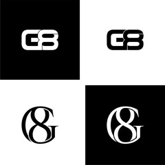 g8 initial letter monogram logo design set