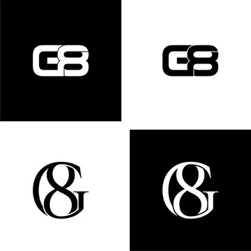g8 initial letter monogram logo design set