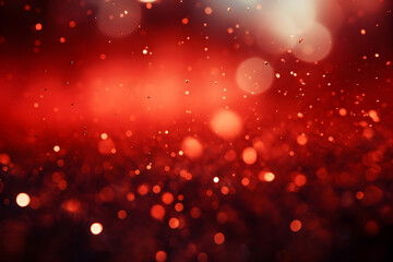 Fototapeta na wymiar red bokeh and scattered particles