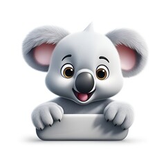 Adorable 3D Koala Icon on White Background