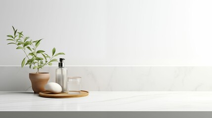 Fototapeta na wymiar An image of an empty white marble bathroom interior.