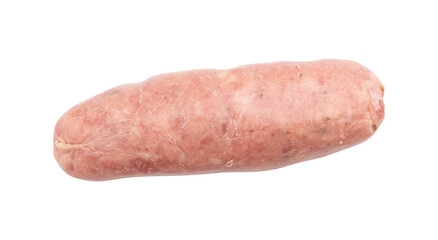 raw sausages for grill, italian food, salsiccia sausage isolated on white background with clipping path