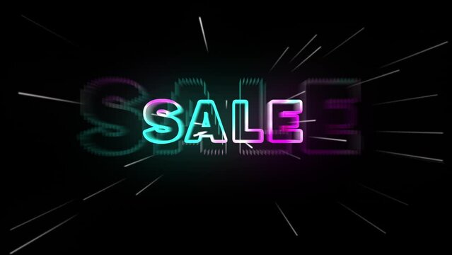 Neon lettering footage sale, shopping