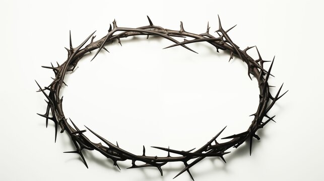An image of wreath of thorns on a white background.