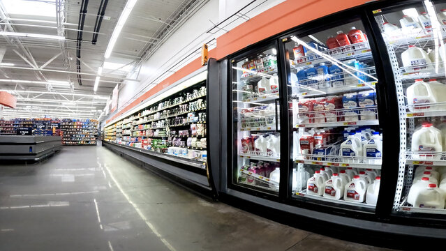 Walmart interior milk coolers