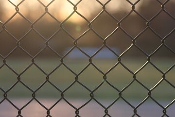 Fototapeta premium Chain Link Fence Baseball Field