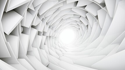 Dynamic abstract background swirling spiral white cubes.