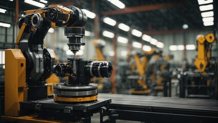 Fototapeta na wymiar Revolutionizing Manufacturing: Industry 4.0 Automated Production with Smart Robotic Arms