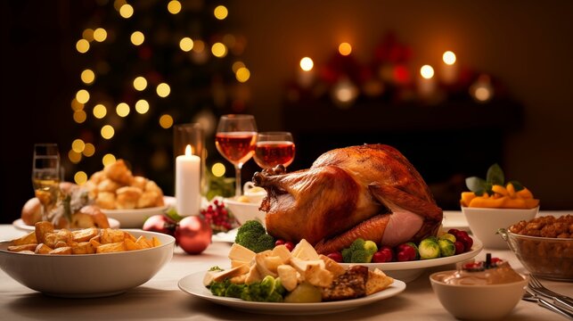Image of a Christmas dinner.