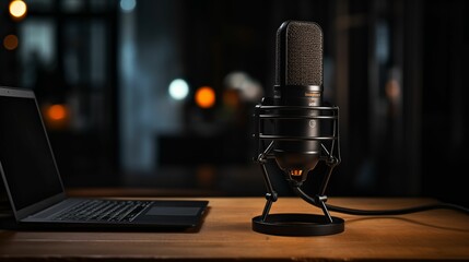 Image of a microphone placed on a table.