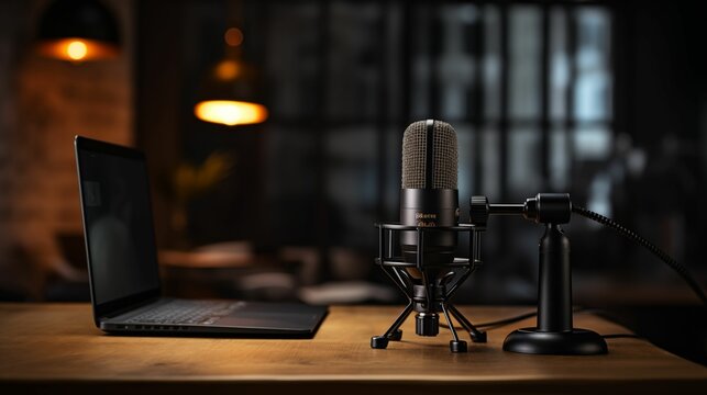 Image of a microphone placed on a table.