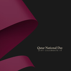 Qatar National Day Greeting card celebration with Qatar flag - 18 December
