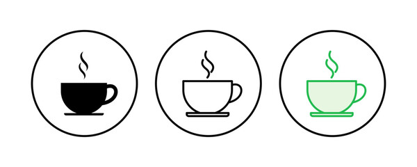 Coffee cup icon set. cup a coffee icon vector.