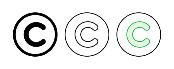 Copyright icon set. copyright symbols