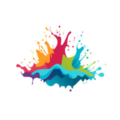 colorful paint splashes, splashes on white background, colors splash, vector colors splash.