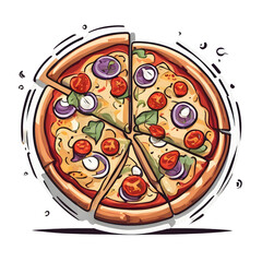 Pizza Cartoon PNG Format With Transparent Background	
