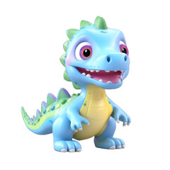 3d model cute dinosaur toy isolated on transparent or white background, png