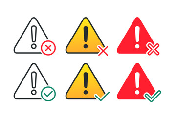 Warning sign with check mark. Ilustration vector © YoGinta