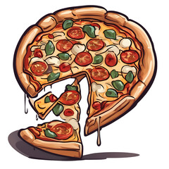 Pizza Cartoon PNG Format With Transparent Background