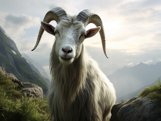 mountain goat on the mountain